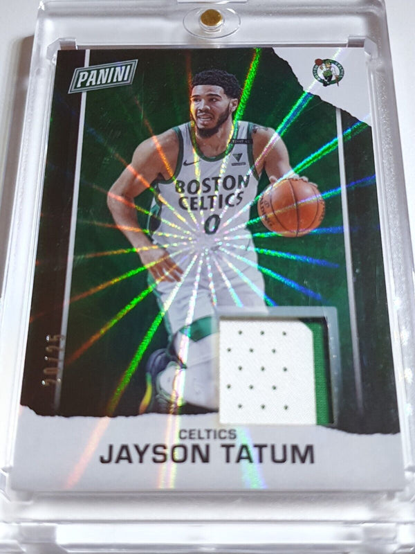 2021 Panini Father's Day Jayson Tatum #PATCH /25 Game Worn 2 Color Jersey - Rare