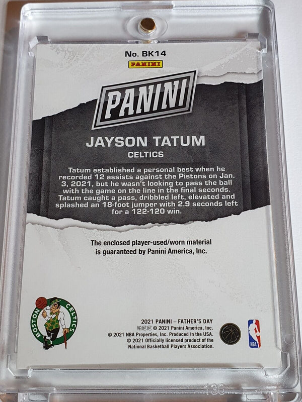 2021 Panini Father's Day Jayson Tatum #PATCH /25 Game Worn 2 Color Jersey - Rare