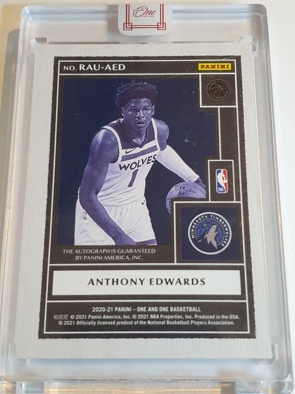 2020 One and One Anthony Edwards RC AUTO BLUE /49 Rookie Autograph - Sealed