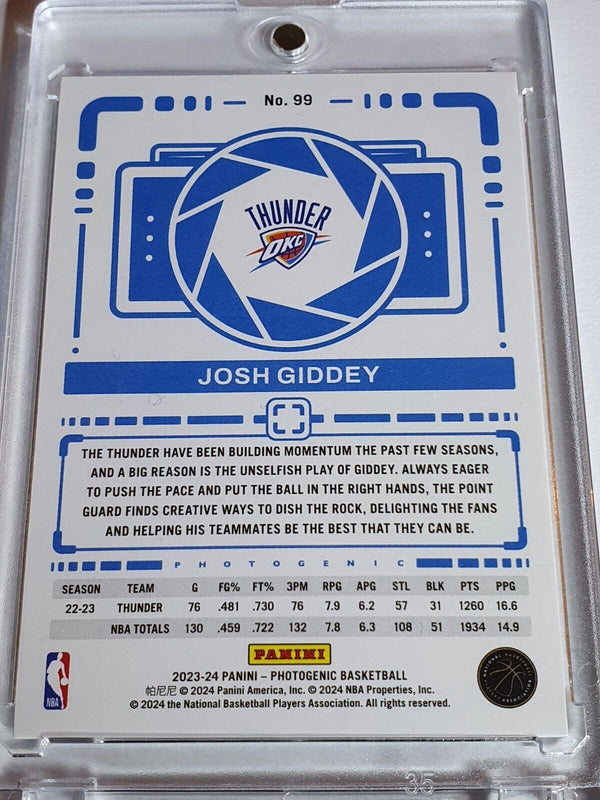 2023 Panini Photogenic Josh Giddey #99 DIAMOND /75 Holo - Ready to Grade