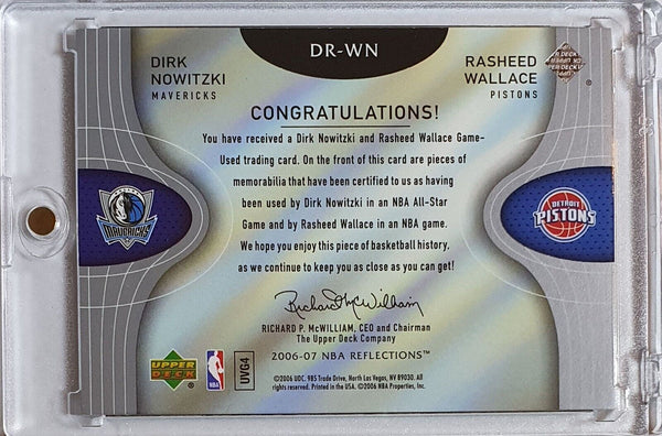 2006 Reflections Dirk Nowitzki Rasheed Wallace #PATCH Dual Game Jerseys - Rare