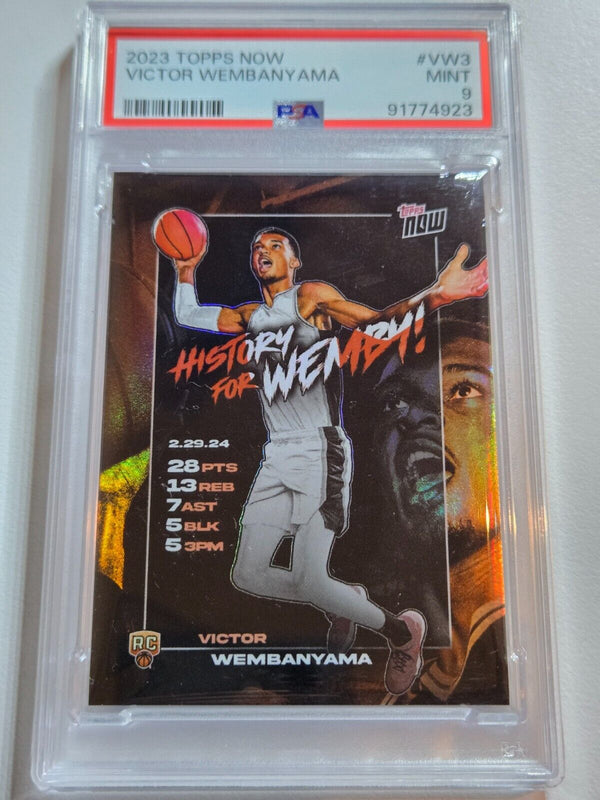 2023 Topps Now Victor Wembanyama Rookie #VW3 History for Wemby - PSA 9 (LOW POP)