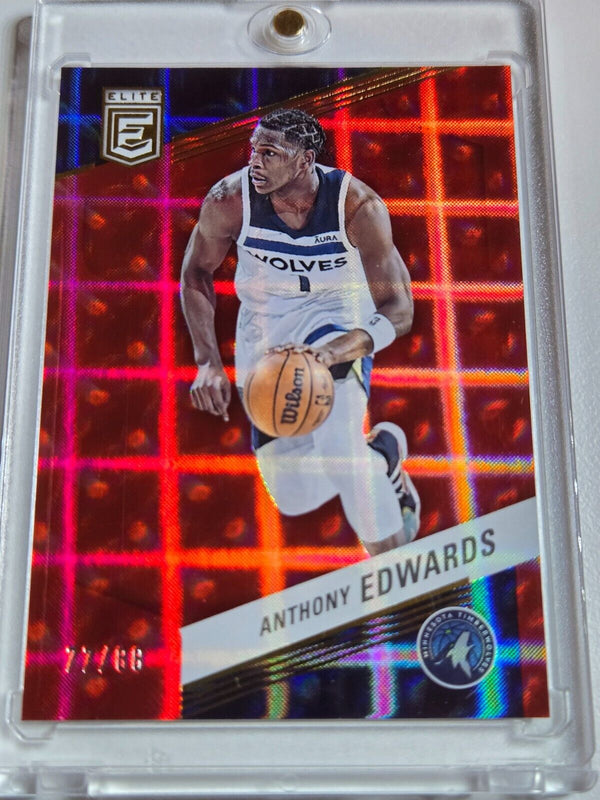 2022 Panini Donruss Elite Anthony Edwards #30 ASIA HYPER RED /88 Holo - Rare