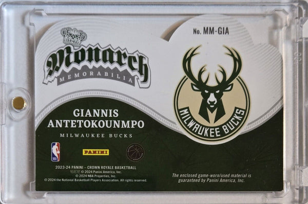 2023 Crown Royale Giannis Antetokounmpo #PATCH Game Worn Jersey Monarch - Rare