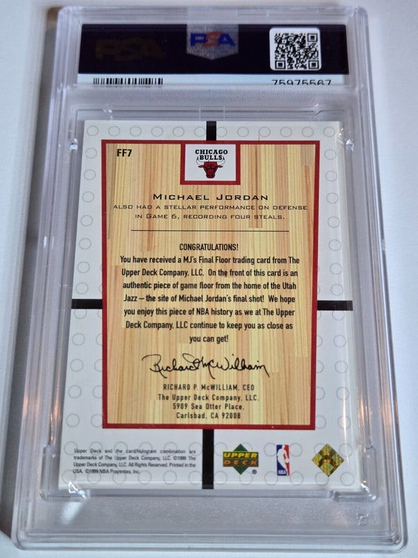 1999 Upper Deck Michael Jordan #FF7 Final Floor GAME USED - PSA 9 (POP 8)