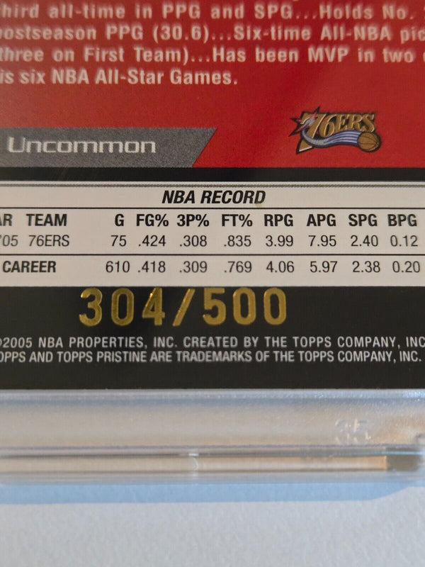 2005 Topps Pristine Allen Iverson #PATCH /500 Game Worn Jersey - Ready to Grade