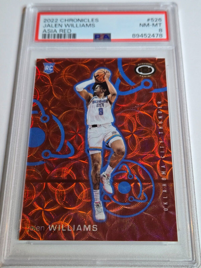2022 Chronicles Jalen Williams Rookie ASIA RED /48 Holo RC - PSA 8 