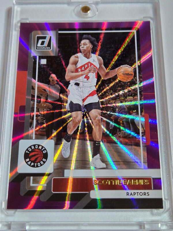 2022 Panini Donruss Scottie Barnes #25 PURPLE LASER /99 Holo - Ready to Grade
