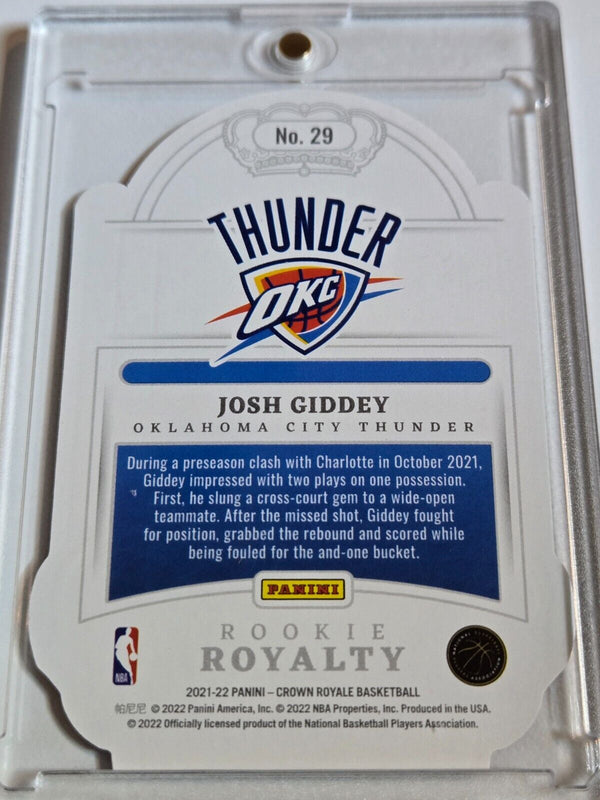 2021 Crown Royale Josh Giddey #29 ASIA RED Holo Rookie Royalty - Ready to Grade