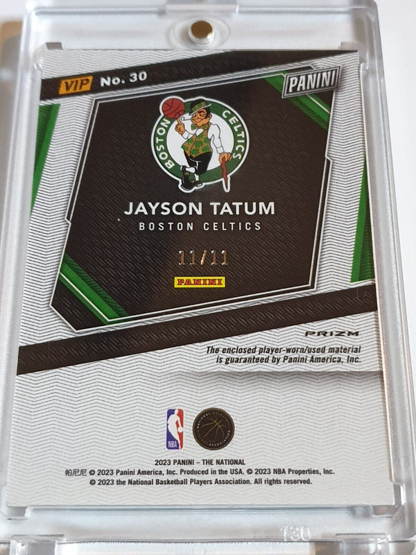 2023 Panini The National Jayson Tatum HYPER SILVER 11/11 Game Worn Jersey - Rare