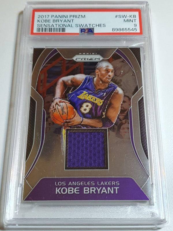 2017 Panini Prizm Kobe Bryant #PATCH Game Worn Jersey - PSA 9 (LOW POP)