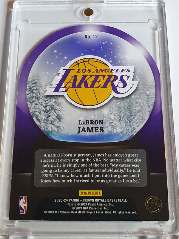 2023 Crown Royale LeBron James #12 BLUE /75 Holo Sno Globe - Ready to Grade