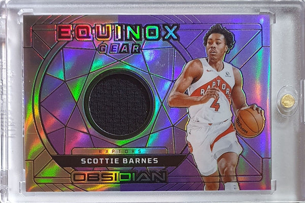 2023 Obsidian Scottie Barnes #PATCH PURPLE FLOOD /49 Game Worn Jersey - Rare