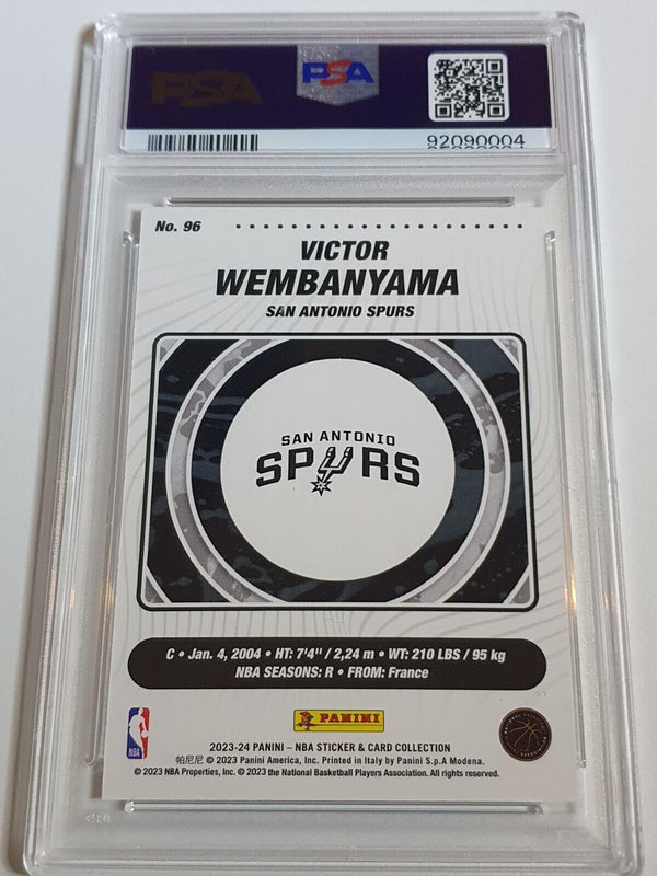 2023 Panini Sticker Cards Victor Wembanyama Rookie #96 RC - PSA 9 (POP 38)