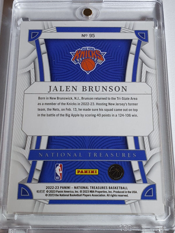 2022 Panini National Treasures Jalen Brunson #95 SILVER /99 Foil Edition - Rare