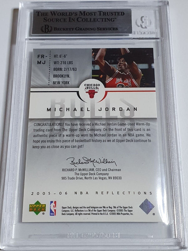 2005 UD Reflections Michael Jordan #PATCH Game Worn Jersey - BGS 9 (POP 9)