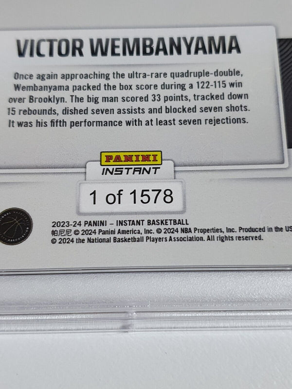 2023 Panini Instant Victor Wembanyama Rookie #434 /1578 RC - PSA 9 (Low POP)