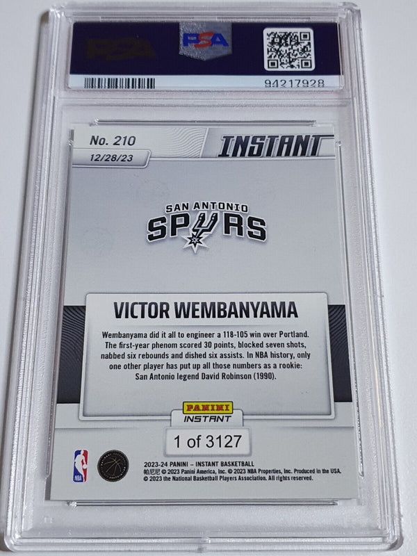 2023 Panini Instant Victor Wembanyama Rookie #210 /3127 RC - PSA 9 (Low POP)