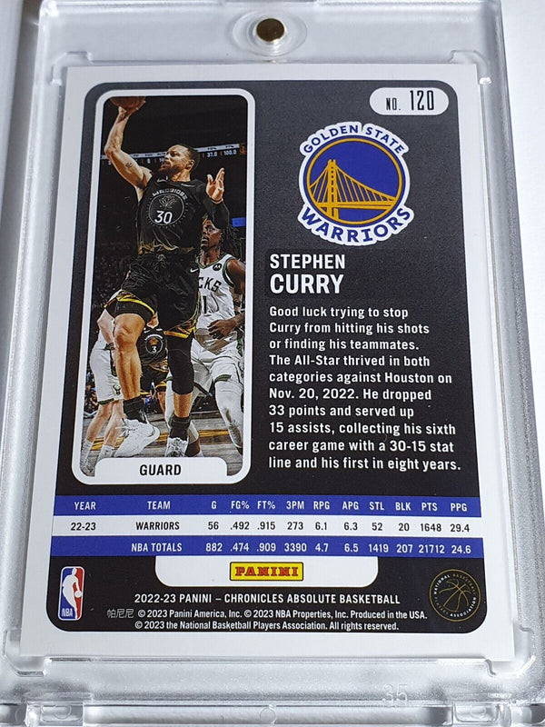 2022 Chronicles Stephen Curry #120 SWIRL /25 Holo Absolute Memorabilia - Rare