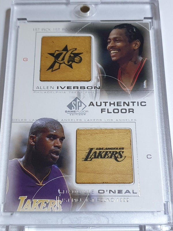 2001 Upper Deck SP Shaquille O'Neal Allen Iverson Dual GAME FLOOR - Rare