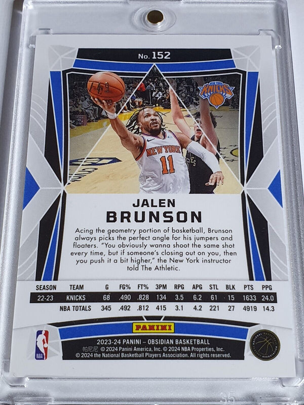 2023 Obsidian Jalen Brunson #152 ELECTRIC ETCH PURPLE FLOOD /49 Holo - Rare