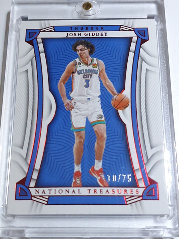 2022 Panini National Treasures Josh Giddey #96 RED /75 Foil Edition - Rare