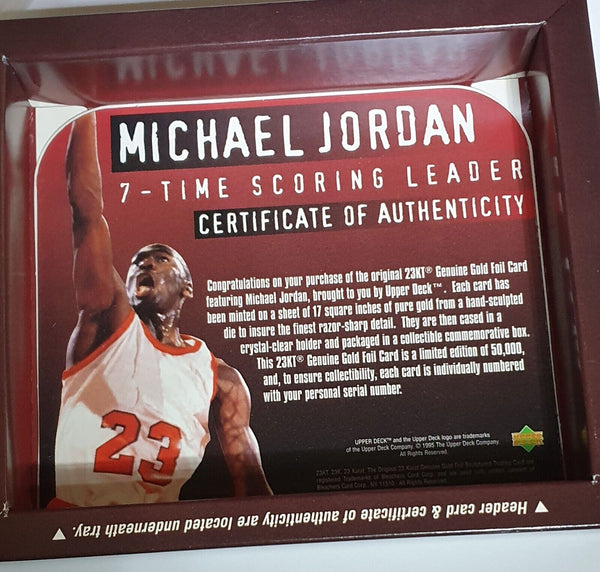 1995 Upper Deck Michael Jordan 23K GOLD CARD Original Packaging - Rare