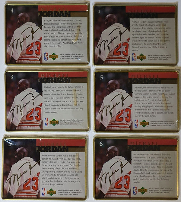 1996 Upper Deck Michael Jordan ALL METAL (6 Cards Set) - Opened Good Condition