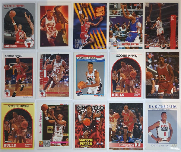 Lot of 15 x NBA Hoops Scottie Pippen Collection Cards - Good Condition