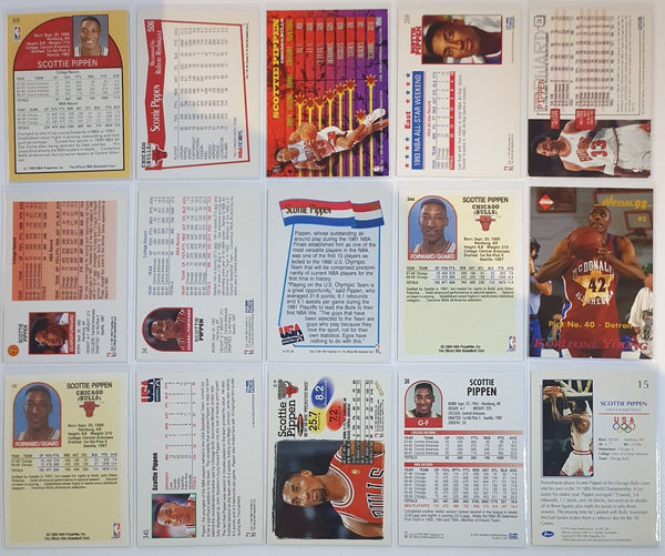 Lot of 15 x NBA Hoops Scottie Pippen Collection Cards - Good Condition