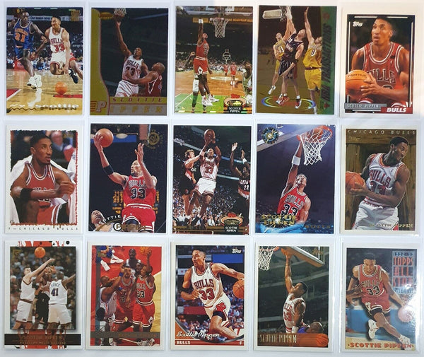 Lot of 15 x Topps + Stadium Club Scottie Pippen Collection Cards - Rare