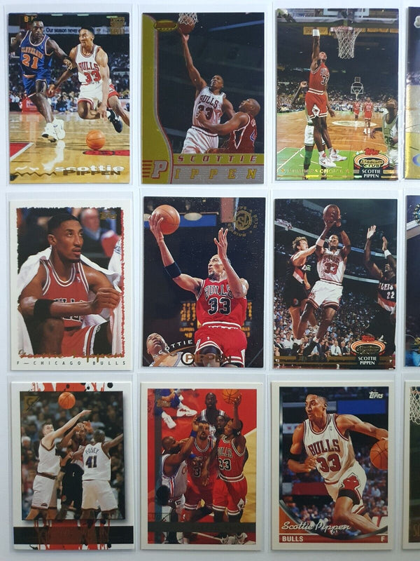Lot of 15 x Topps + Stadium Club Scottie Pippen Collection Cards - Rare