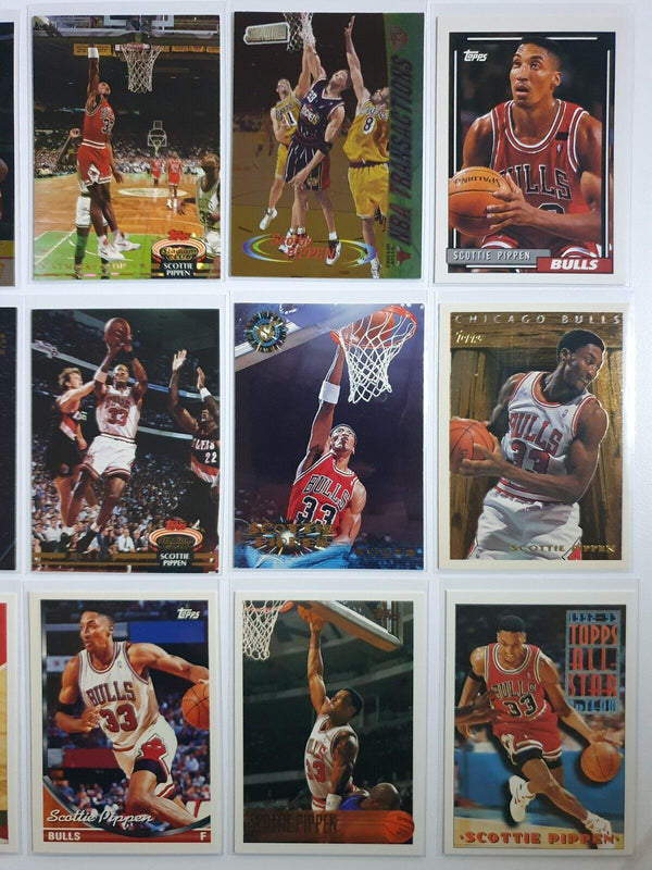 Lot of 15 x Topps + Stadium Club Scottie Pippen Collection Cards - Rare