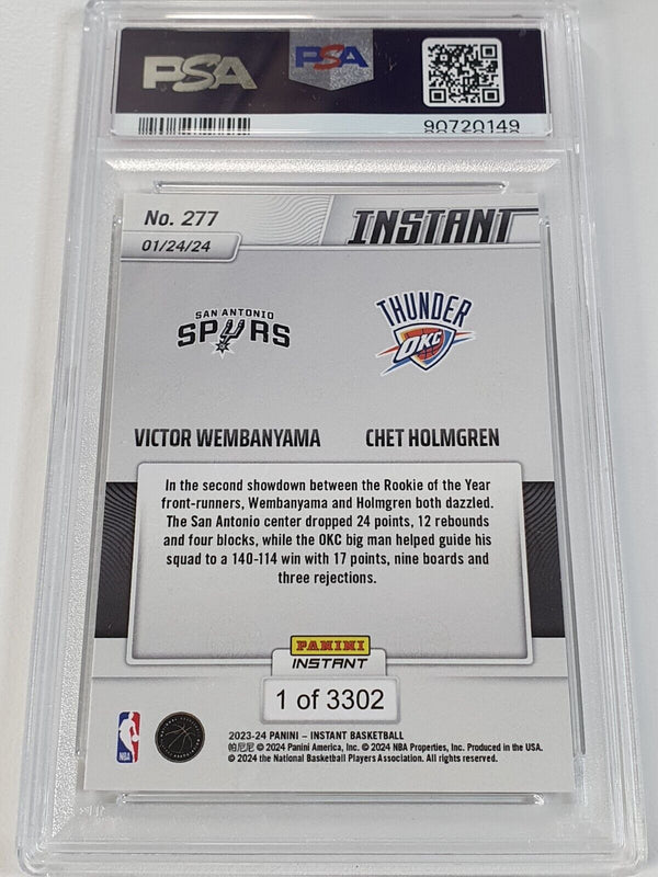 2023 Panini Instant Wembanyama/Holmgren Rookie #277 /3302 RC - PSA 9 (Low POP)