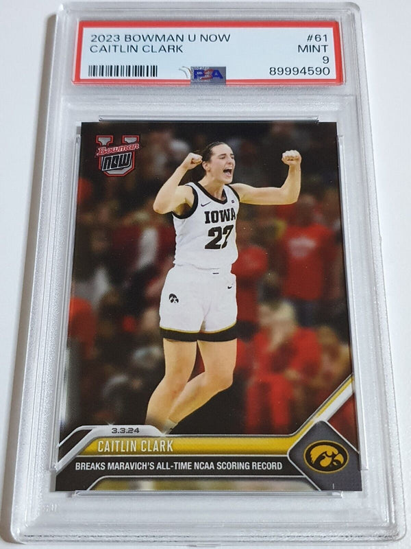 2023 Bowman U Now Caitlin Clark Rookie #61 RC - PSA 9 (Low POP)