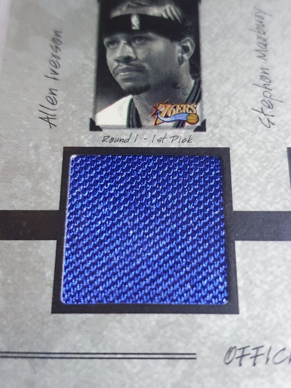 2004 Flair Allen Iverson Marbury Allen #PATCH /96 Triple Jerseys - PSA 9 (POP 1)