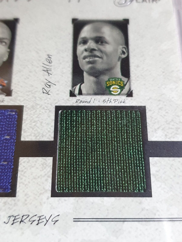 2004 Flair Allen Iverson Marbury Allen #PATCH /96 Triple Jerseys - PSA 9 (POP 1)