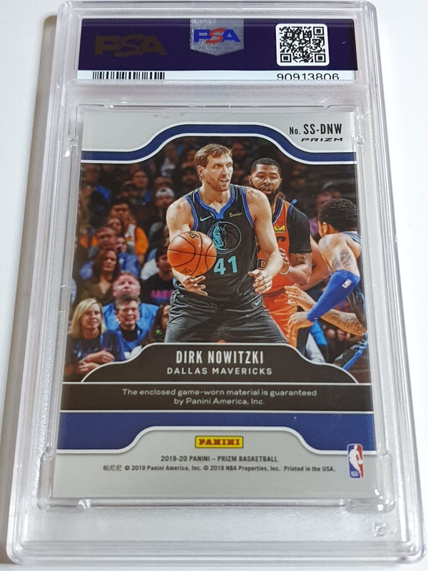 2019 Prizm Dirk Nowitzki #PATCH ORANGE CRACKED ICE Game Jersey - PSA 9 (POP 4)