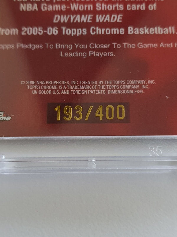 2005 Topps Chrome Dwyane Wade #PATCH /400 Game Worn Jersey - Ready to Grade