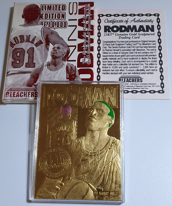 1996 Bleachers Dennis Rodman 23K /10000 GOLD CARD - Ready to Grade