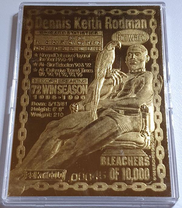 1996 Bleachers Dennis Rodman 23K /10000 GOLD CARD - Ready to Grade