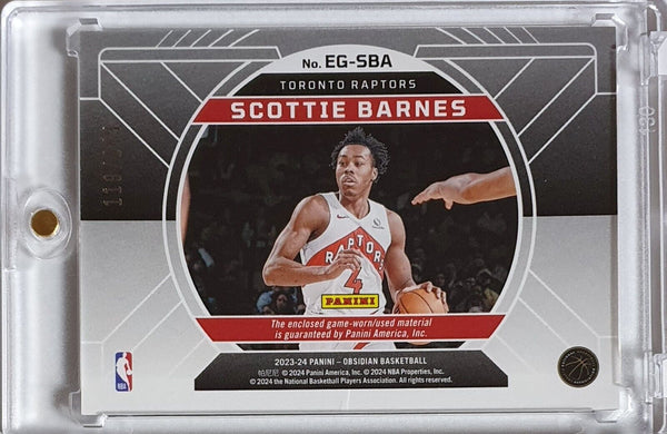 2023 Panini Obsidian Scottie Barnes #PATCH HOLO /249 Game Worn Jersey - Rare
