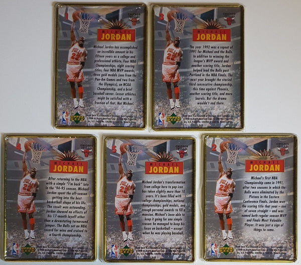 1996 Upper Deck Michael Jordan ALL METAL Card Set (5 Cards) - Cards Sealed