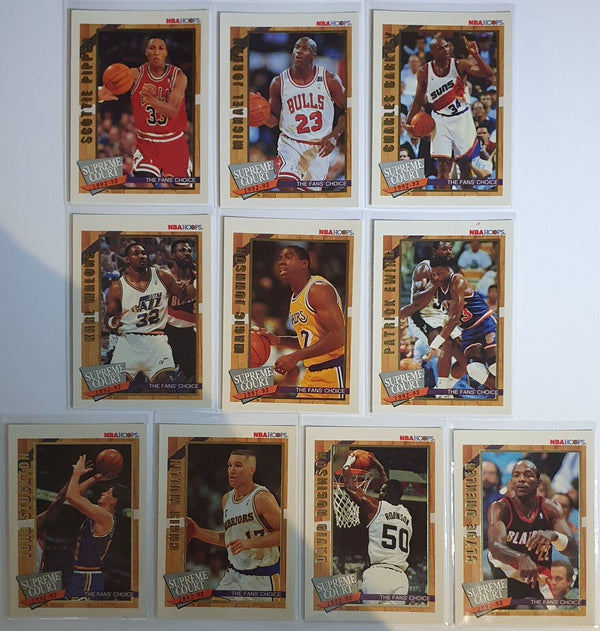 1992 NBA Hoops Basketball Supreme Court (Complete 10 Cards Set) - Michael Jordan
