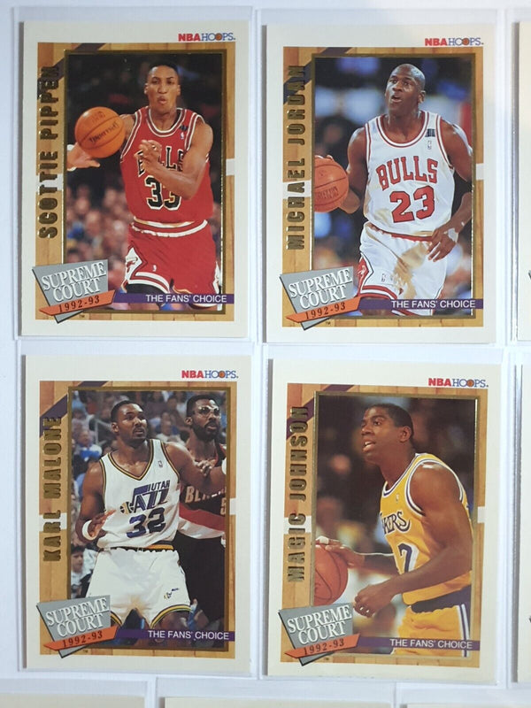 1992 NBA Hoops Basketball Supreme Court (Complete 10 Cards Set) - Michael Jordan
