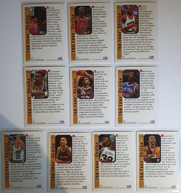 1992 NBA Hoops Basketball Supreme Court (Complete 10 Cards Set) - Michael Jordan
