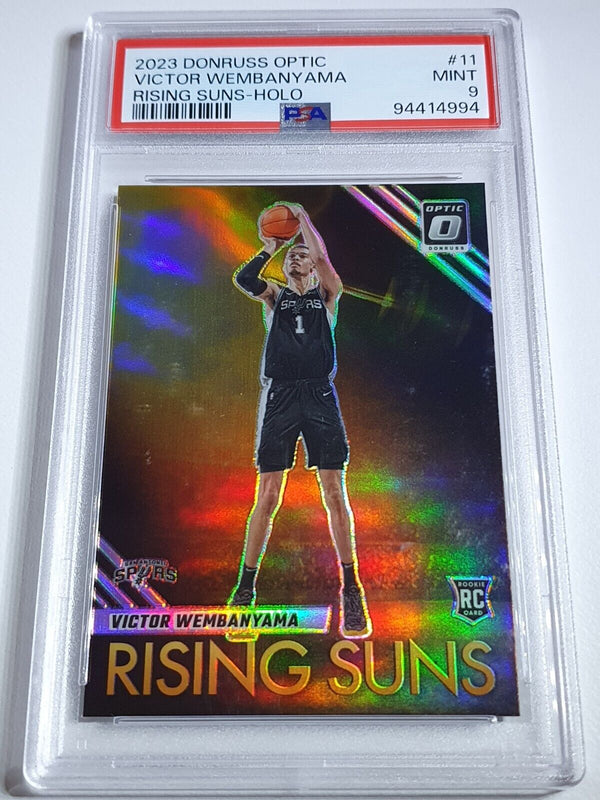 2023 Donruss Optic Victor Wembanyama Rookie #11 Rising Suns HOLO RC - PSA 9