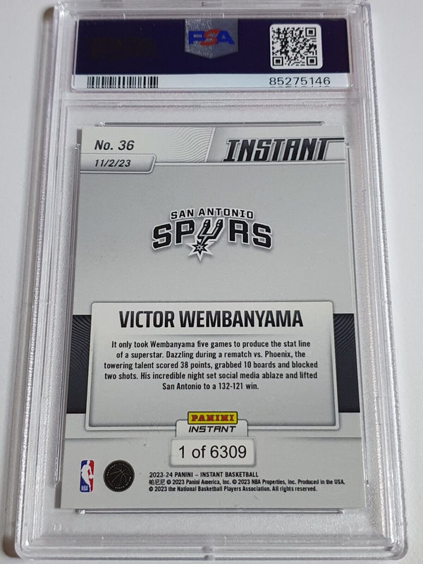 2023 Panini Instant Victor Wembanyama Rookie #36 /6309 RC - PSA 9 (Low POP)