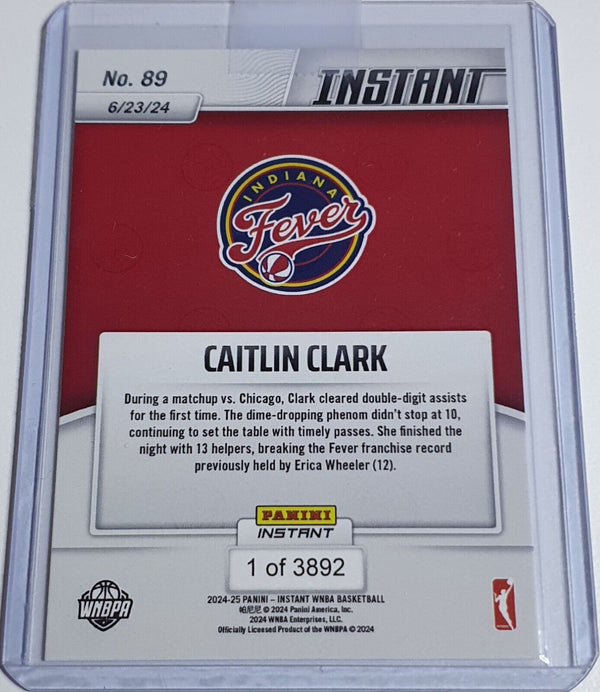 2024 Panini Instant WNBA Caitlin Clark Rookie #89 /3892 RC - Ready to Grade