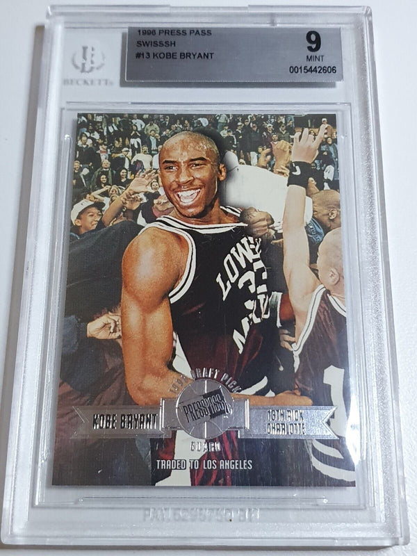 1996 Press Pass Kobe Bryant Rookie #13 SILVER Foil Swisssh - BGS 9 (POP 18)